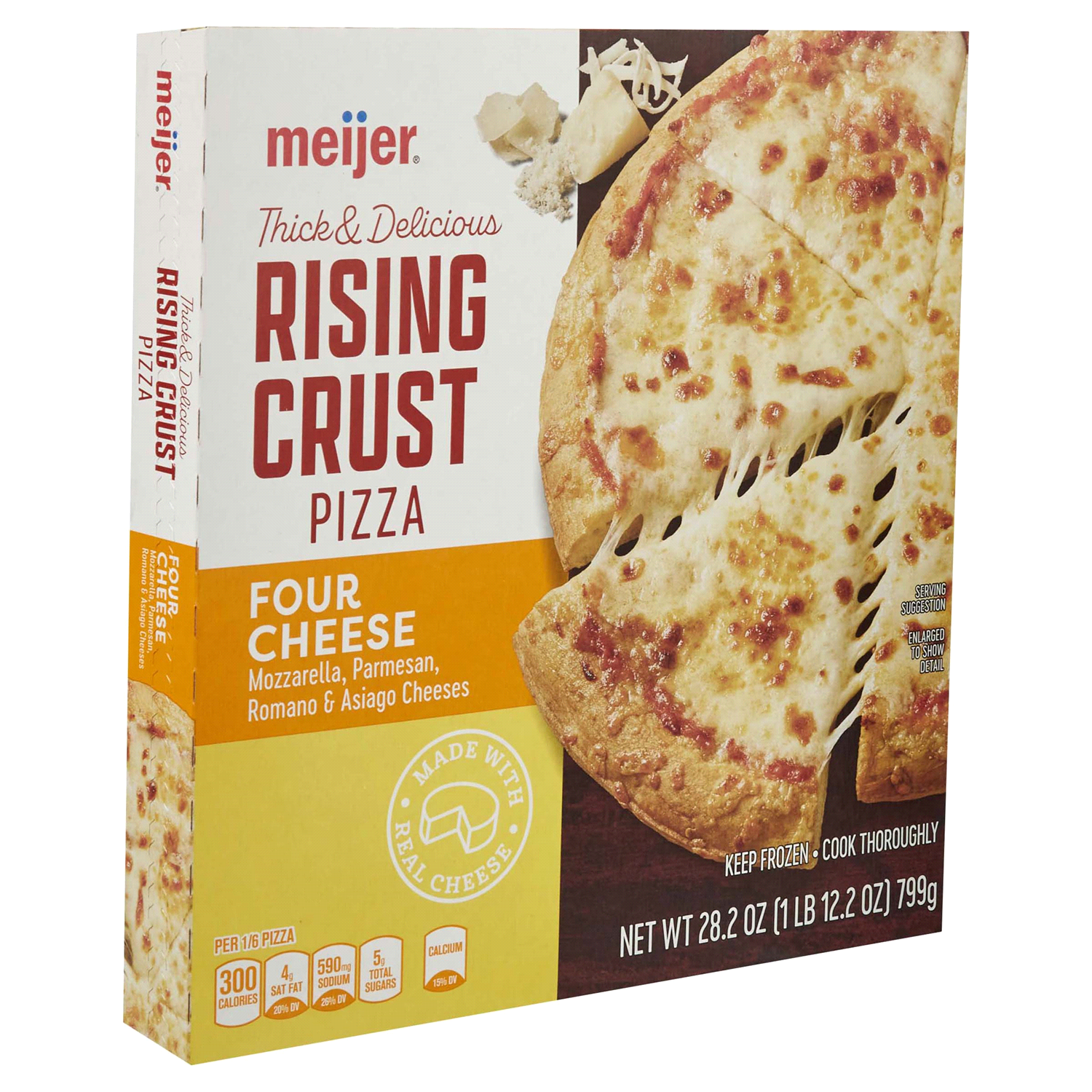 slide 4 of 5, Meijer Rising Crust Four Cheese Pizza, 28.2 oz