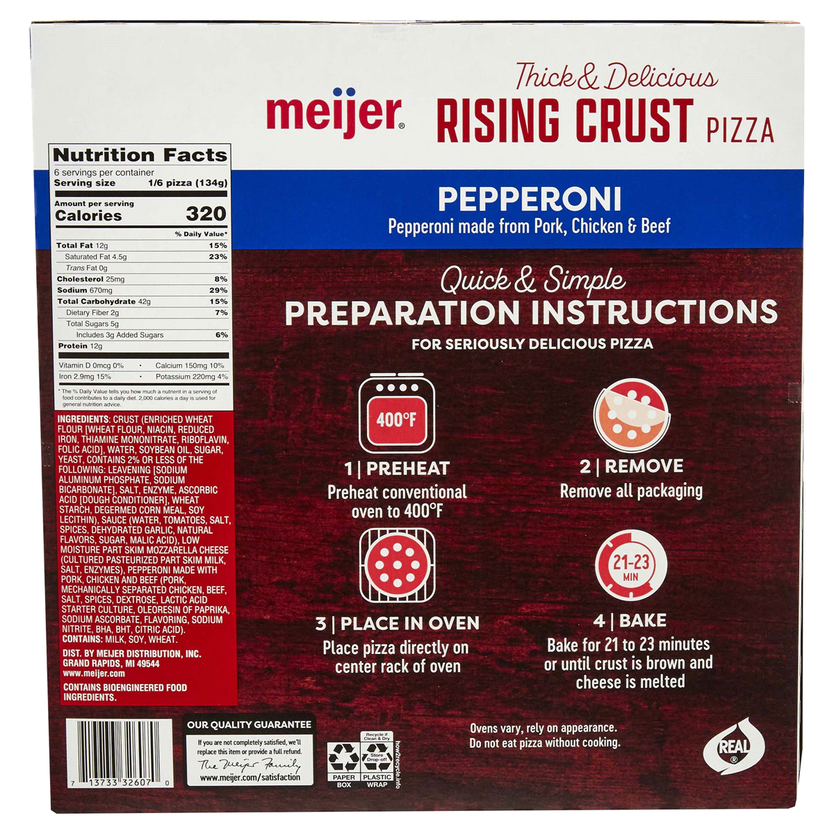 slide 18 of 29, Meijer Rising Crust Pepperoni Pizza, 28.3 oz