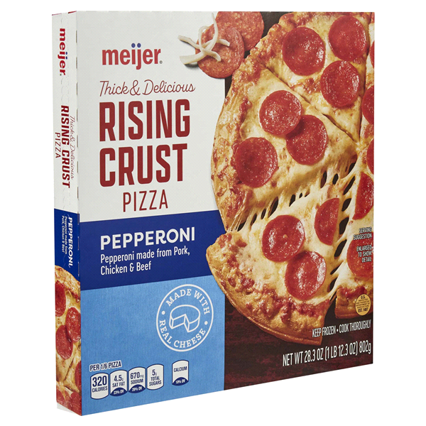 slide 3 of 29, Meijer Rising Crust Pepperoni Pizza, 28.3 oz