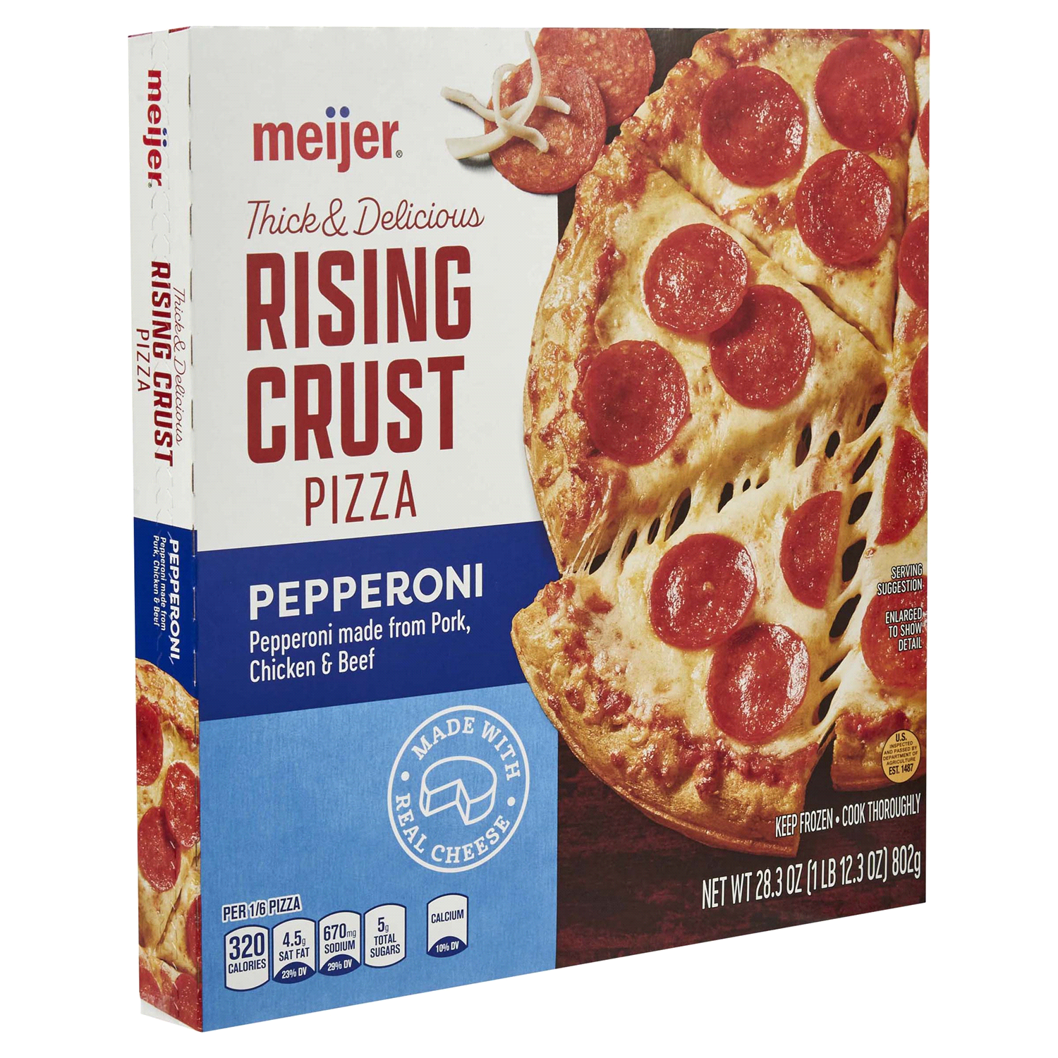 slide 4 of 5, Meijer Rising Crust Pepperoni Pizza, 28.3 oz