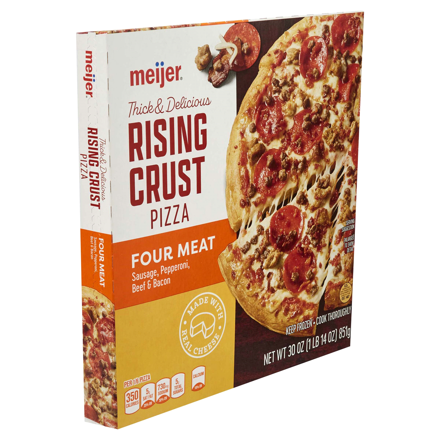 slide 4 of 5, Meijer Rising Crust Four Meat Pizza, 30 oz