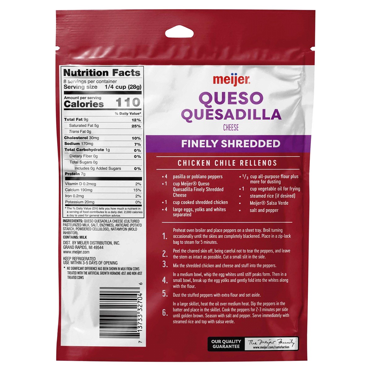 slide 2 of 2, Meijer Finely Shredded Queso Quesadilla Cheese - 8 oz, 8 oz