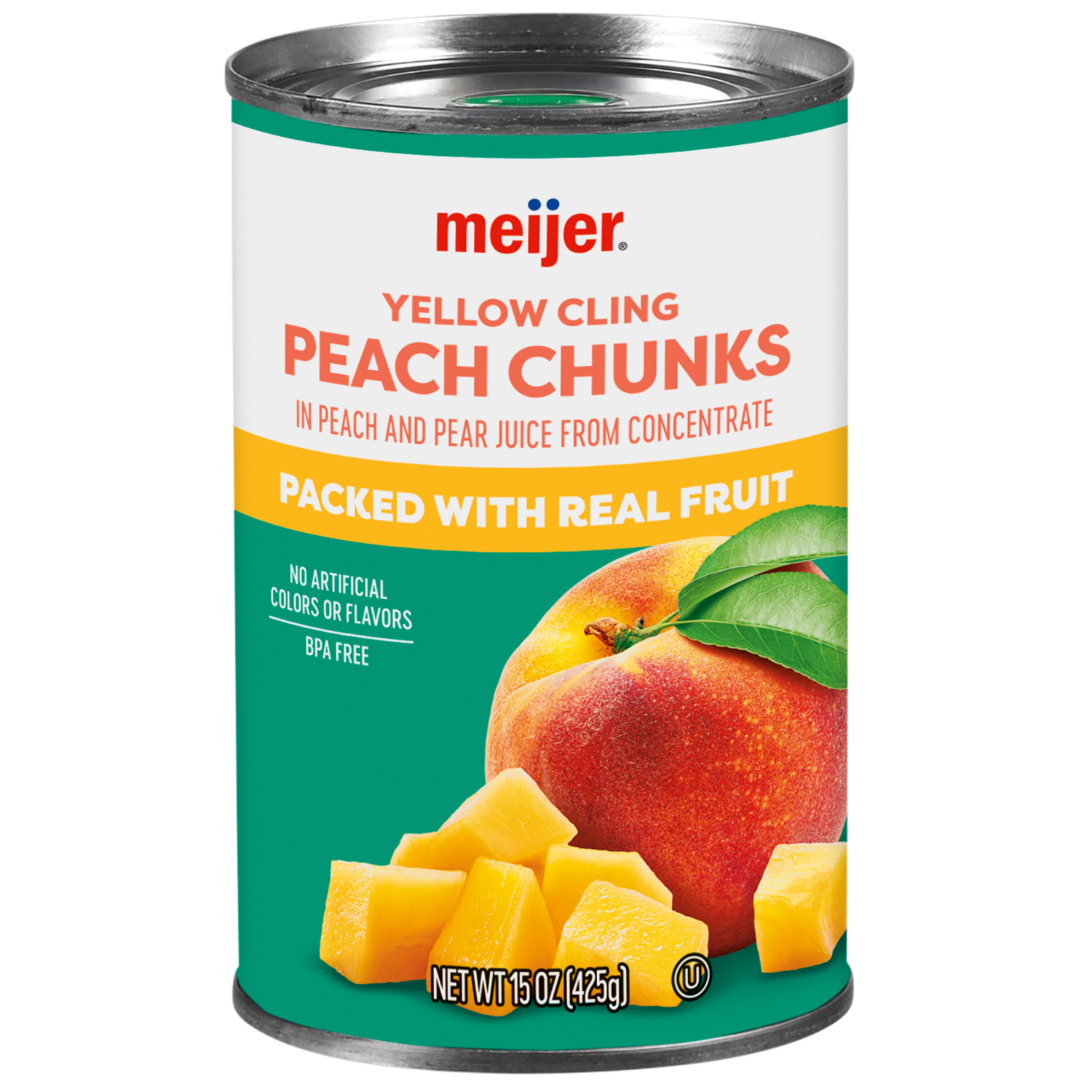 slide 1 of 2, Meijer Diced Peaches in 100% Juice, 15 oz