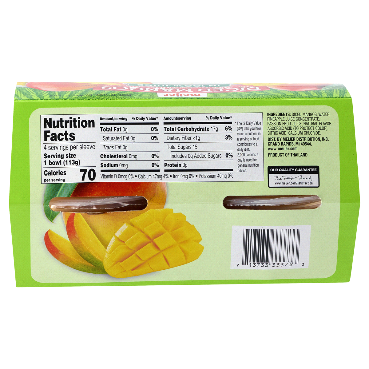 slide 2 of 2, Meijer Diced Mangos in 100% Juice / Bowls, 4 ct; 4 oz
