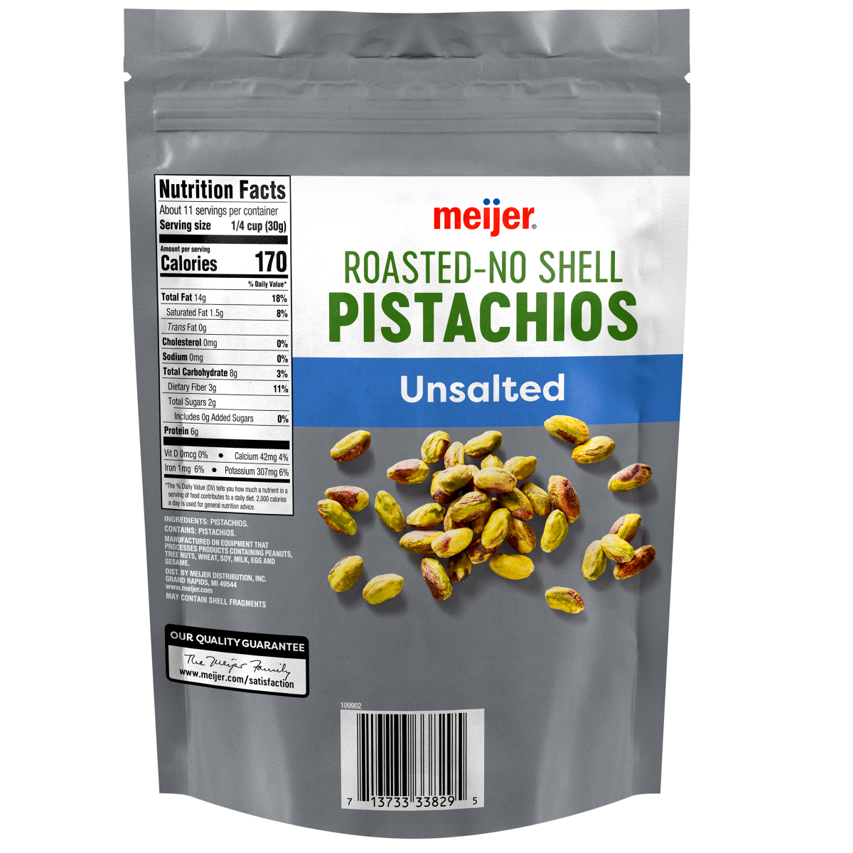 slide 2 of 2, Meijer Unsalted Pistachios No Shell, 12 oz