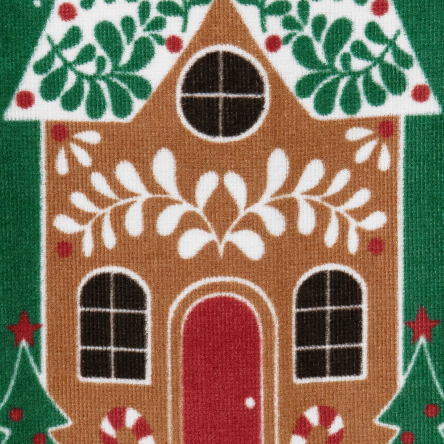 slide 2 of 2, December Home Red Cookie House Digital Print Velour Kitchen Towel, 16 In X 25 In, 1 ct