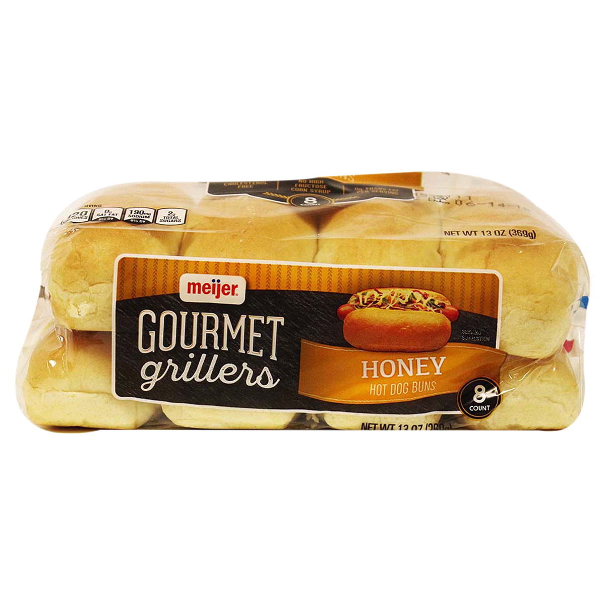 slide 6 of 6, Meijer Gourmet Griller Honey Hot Dog Bun, 8 ct