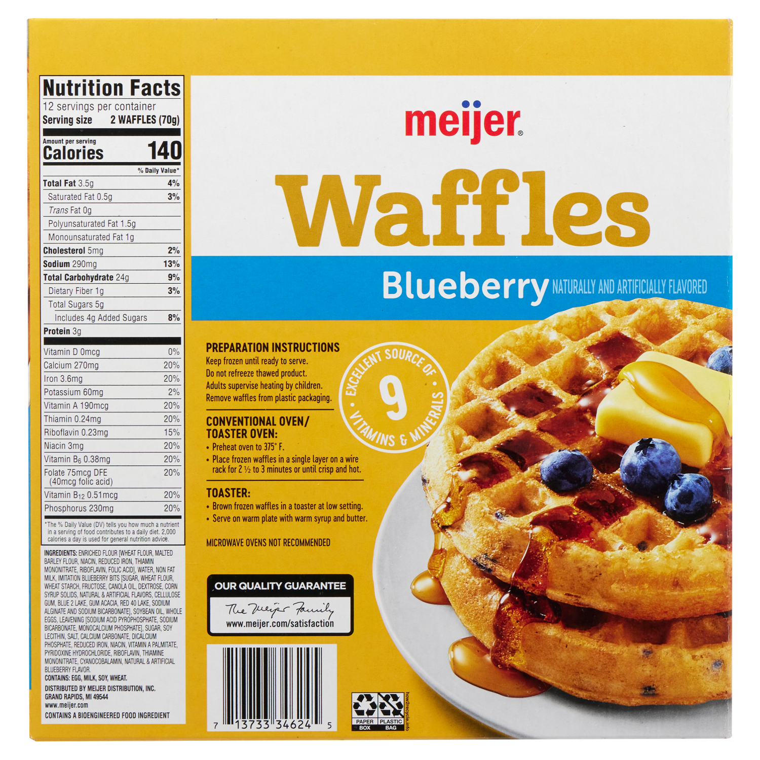 slide 2 of 6, Meijer Blueberry Waffles, 24 ct; 29.6 oz
