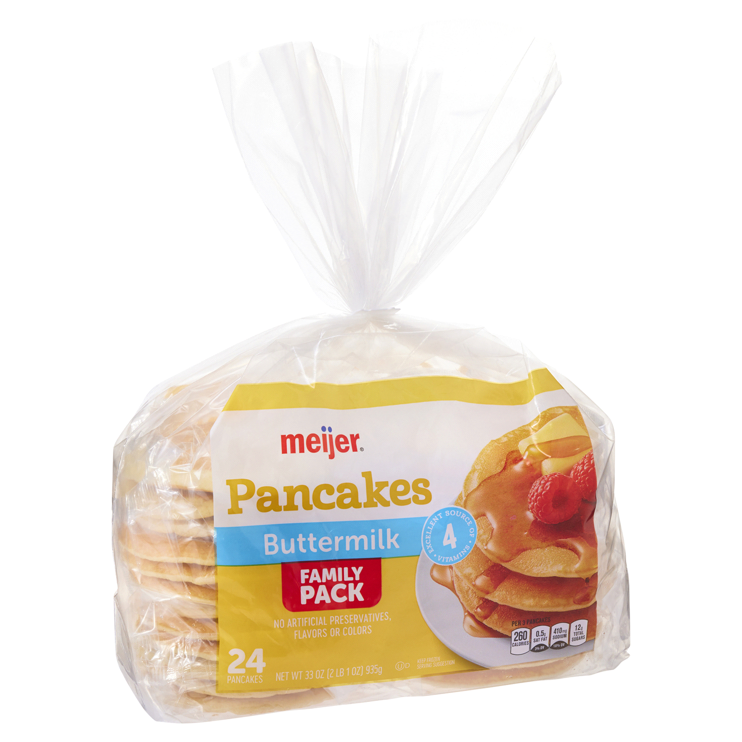 slide 3 of 4, Meijer Buttermilk Frozen Pancakes, 24 Count, 33 oz, 24 ct, 33 oz