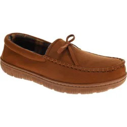Falls Creek Men's Moccasin Slippers, Tan, Large