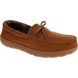 Falls Creek Men's Moccasin Slippers, Tan, Large