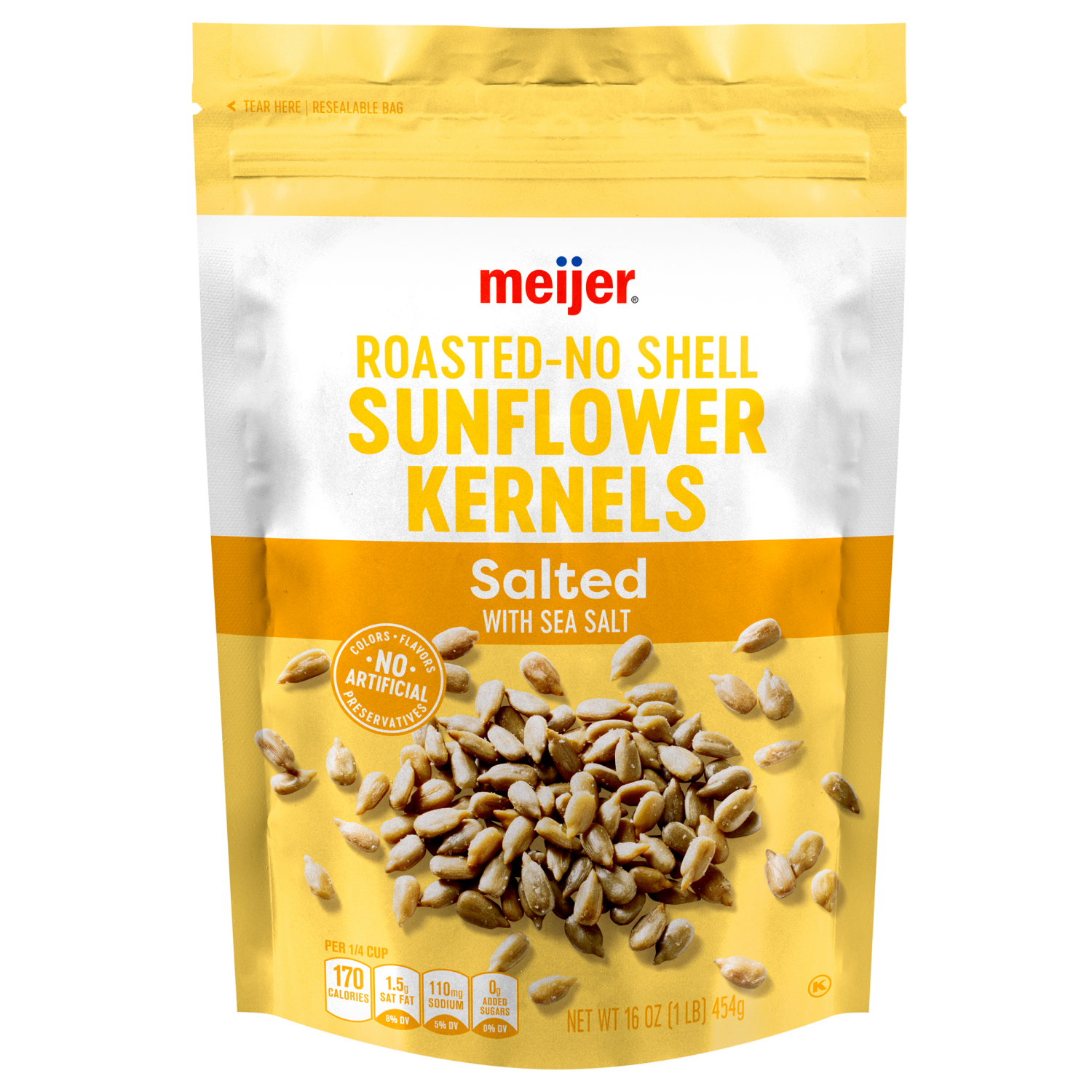 slide 1 of 2, Meijer Sunflower Kernals Salted, 16 oz