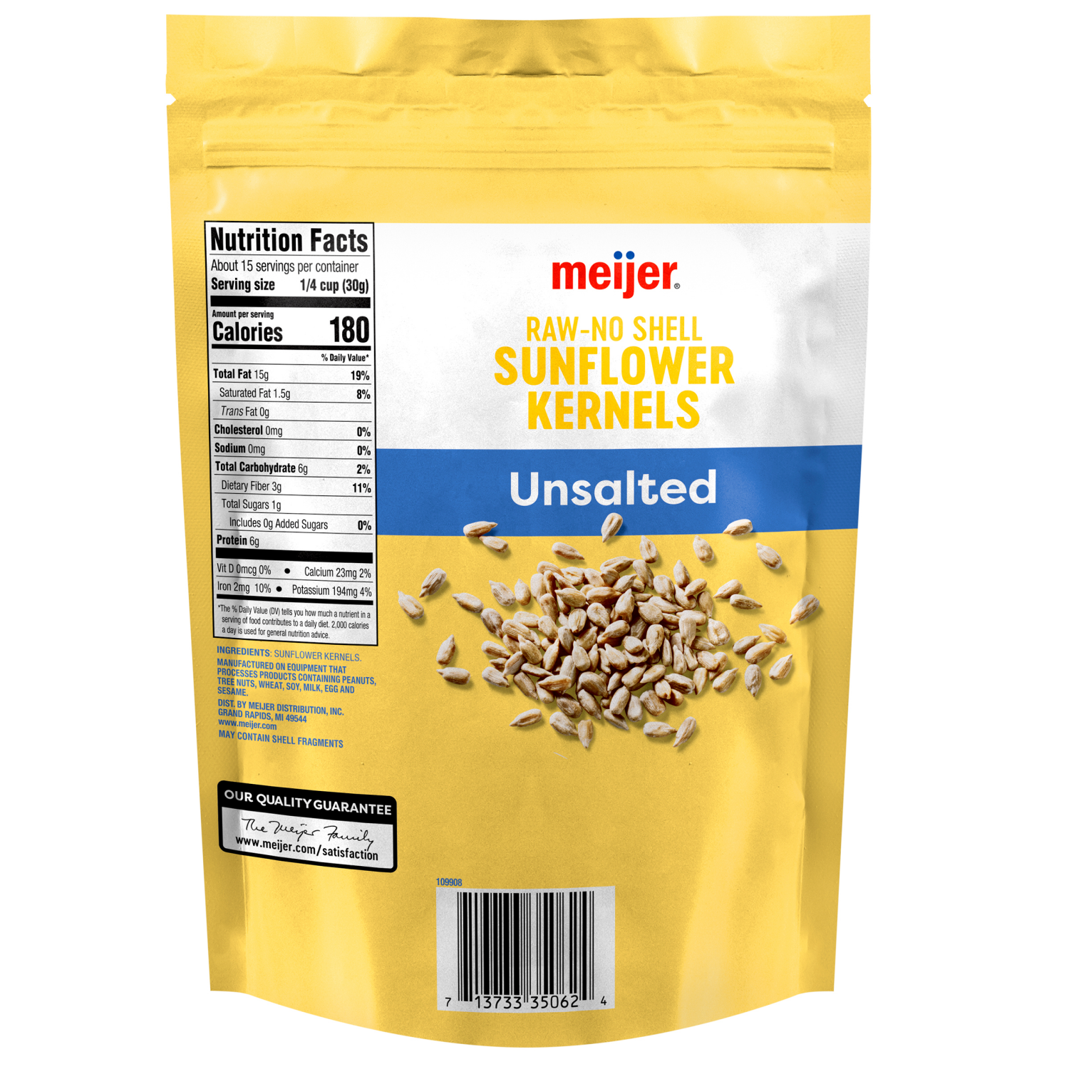 slide 2 of 2, Meijer Sunflower Kernals Raw, 16 oz