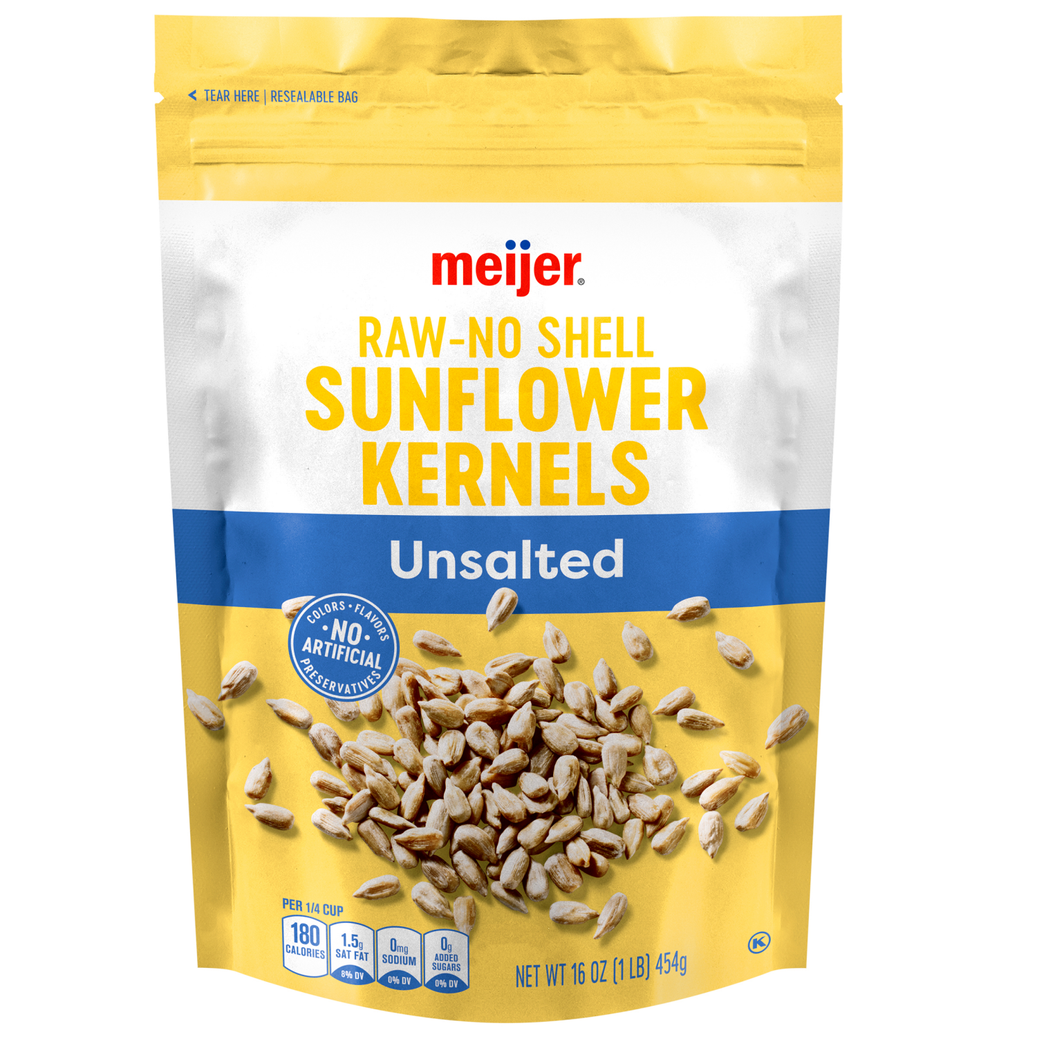 slide 1 of 2, Meijer Sunflower Kernals Raw, 16 oz
