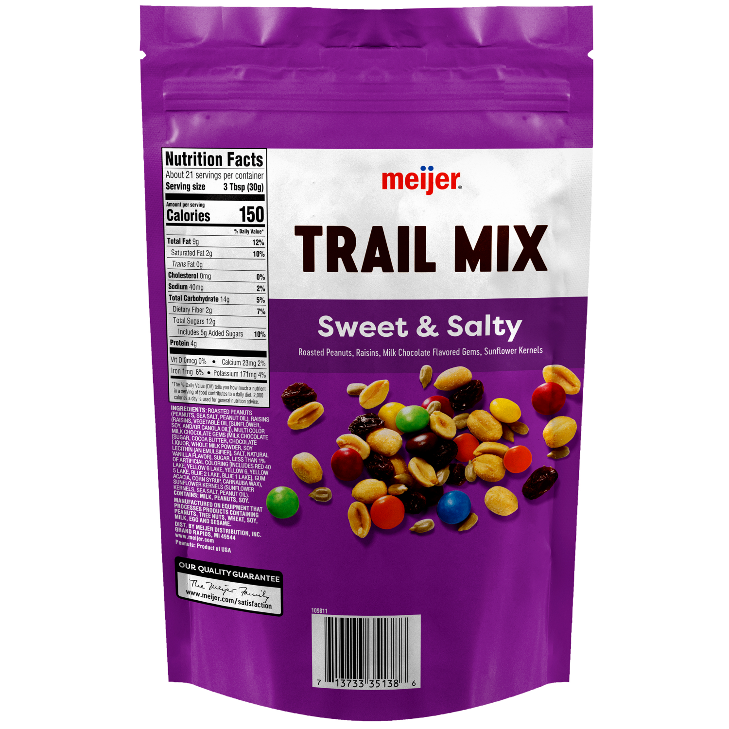 slide 2 of 2, Meijer Sweet and Salty Trail Mix, 22 oz