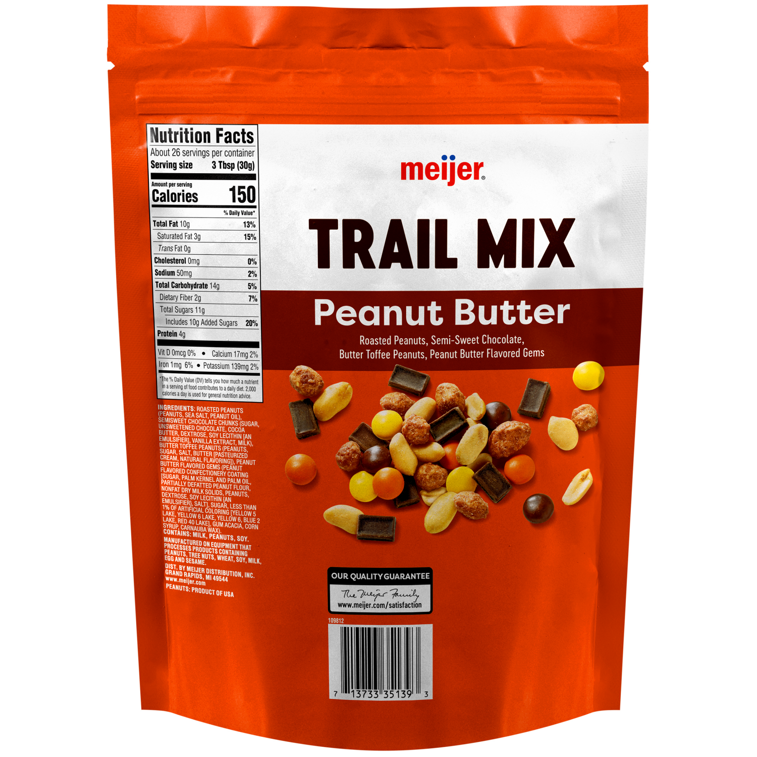 slide 2 of 2, Meijer Peanut Butter Trail Mix, 28 oz