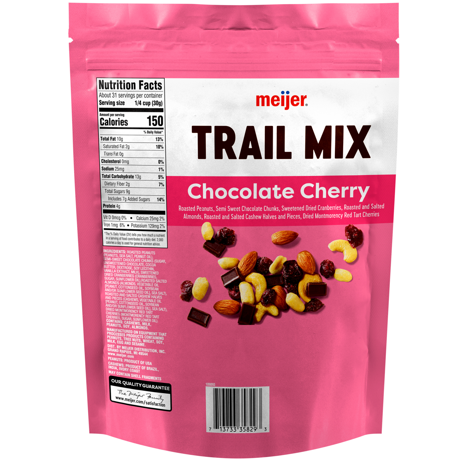 slide 2 of 2, Meijer Chocolate Cherry Trail Mix, 33 oz