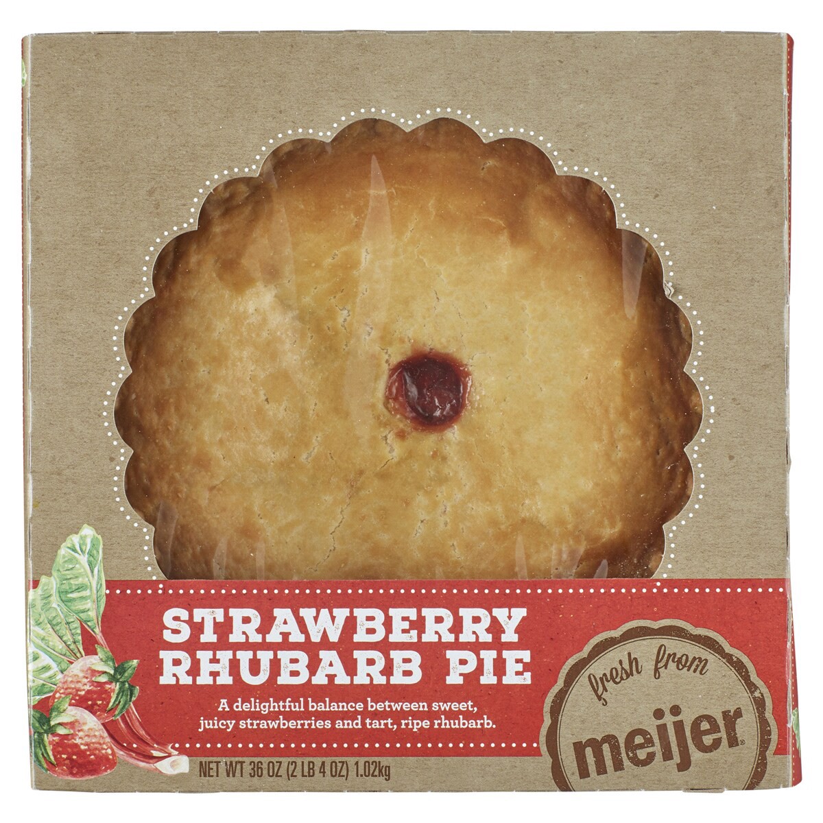 slide 1 of 13, Fresh from Meijer Strawberry Rhubarb Pie, 9", 35 oz