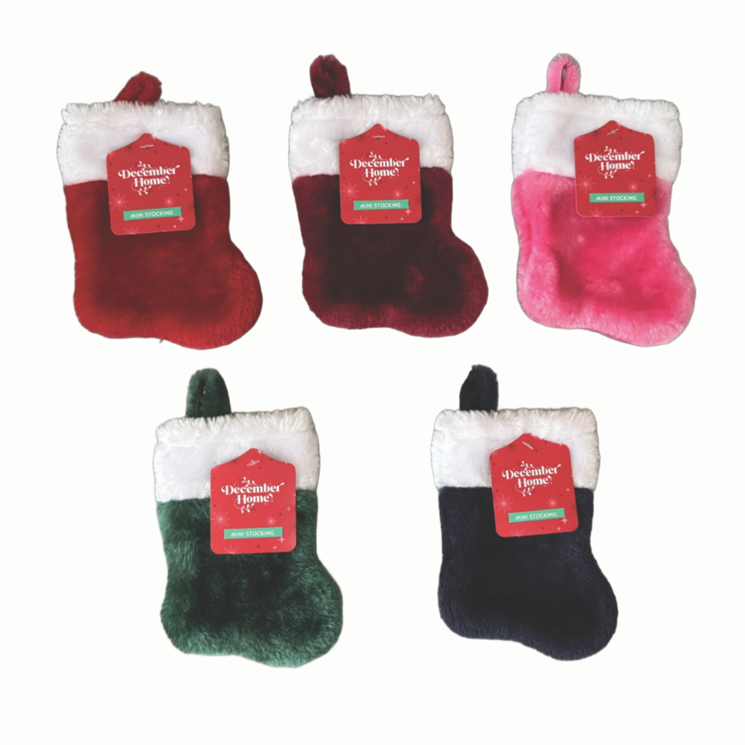 slide 2 of 7, December Home DH Stocking Mini Plush 5 Assortment 7 Inch, 7 in
