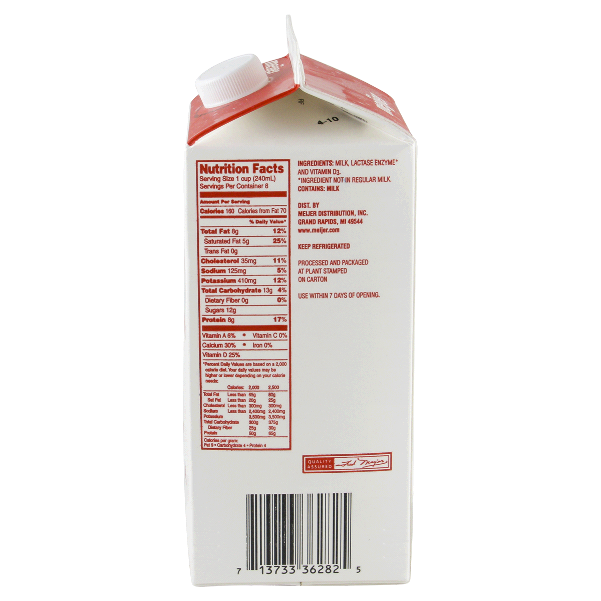 slide 2 of 4, Meijer Lactose Free Ultra-Pasteurized Milk, 1/2 gal