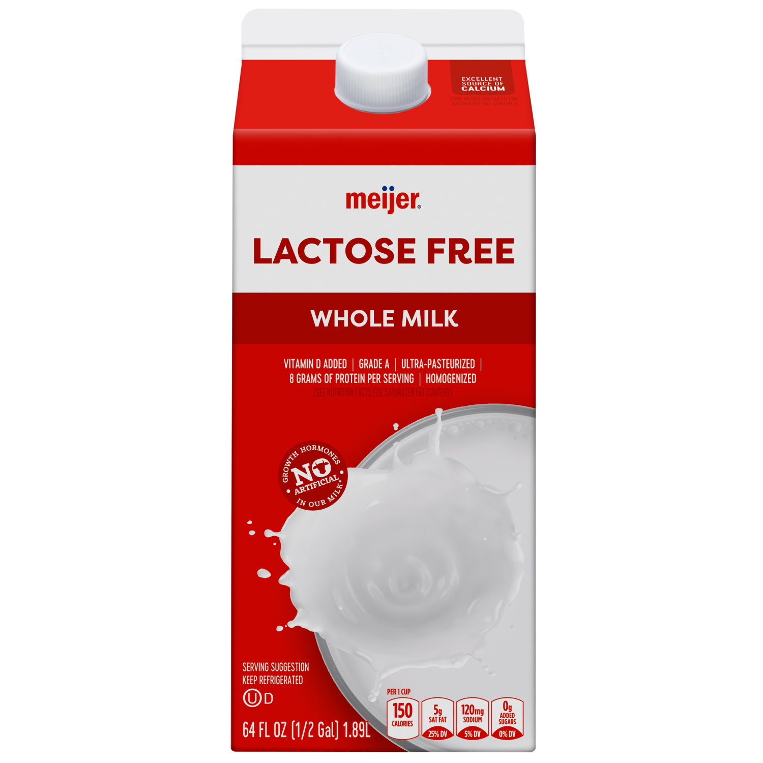 slide 1 of 3, Meijer Lactose Free Whole Milk, 1/2 gal