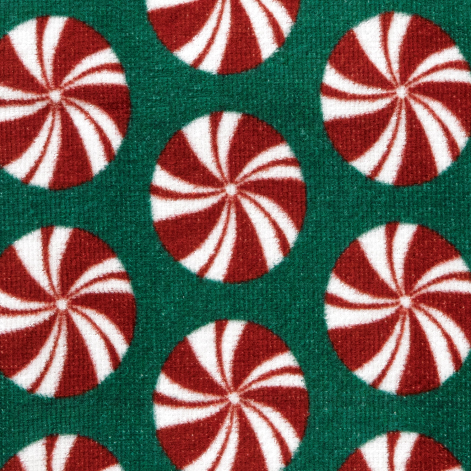 slide 2 of 2, December Home Red Peppermints Pepper Green Digital Print Velour Kitchen Towel, 16 In X 25 In, 1 ct