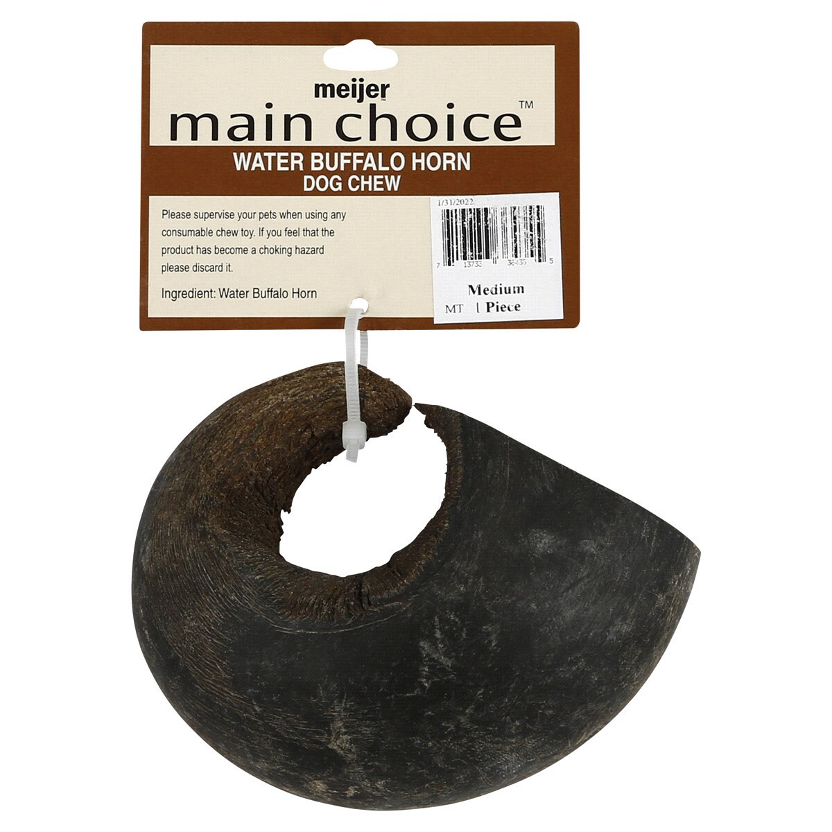slide 2 of 2, Meijer Medium Buffalo Horn Dog Chew, 1 ct