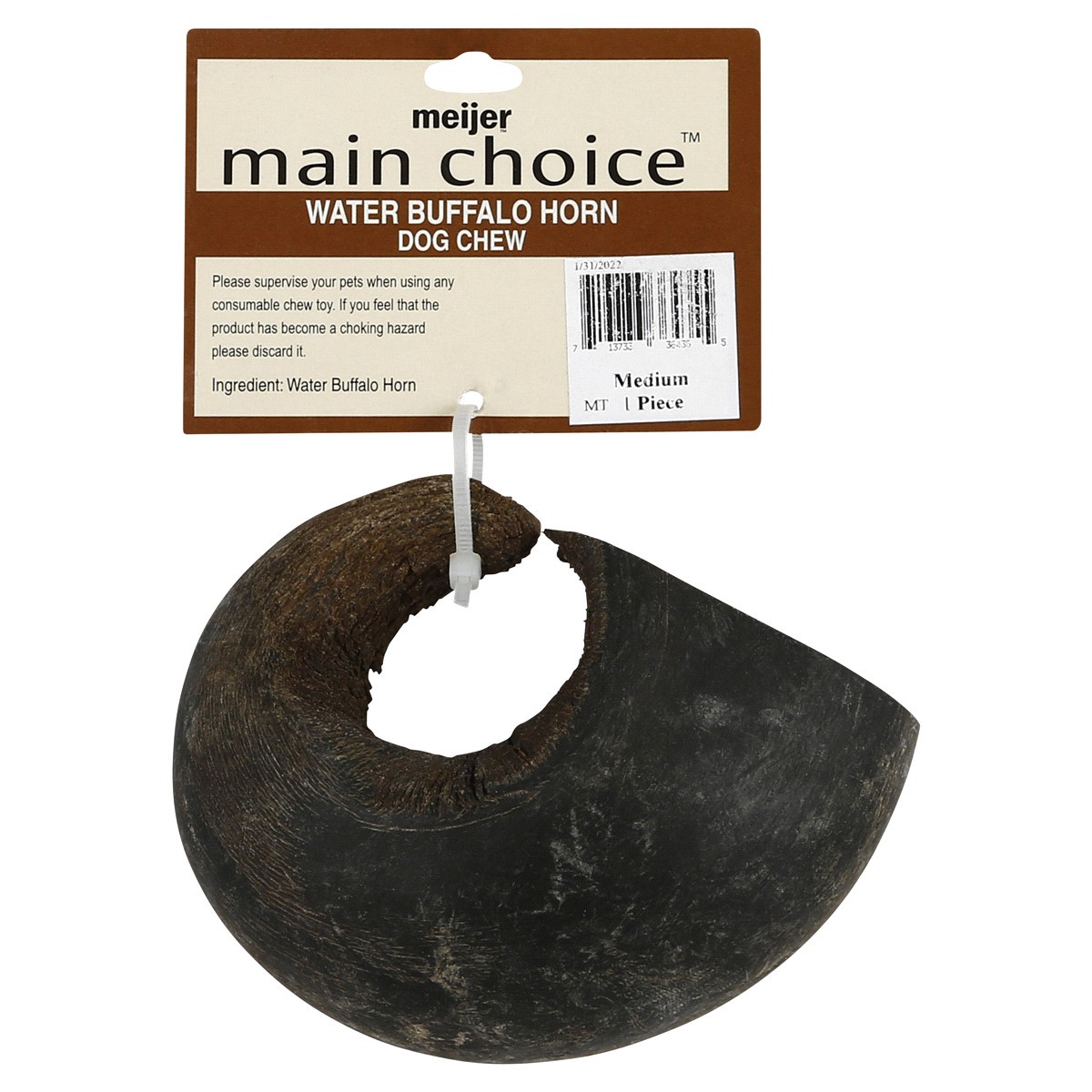 slide 2 of 2, Meijer Medium Buffalo Horn Dog Chew, 1 ct