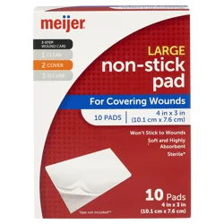 Meijer Non-Stick Large Pads, 3"x4"