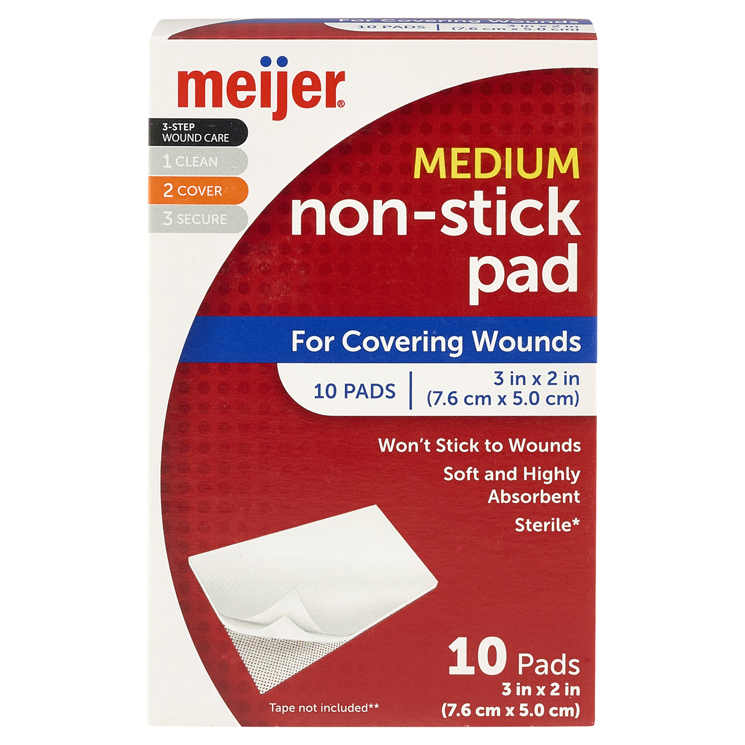 slide 1 of 2, Meijer Non-stick Medium Pads, 2"x3", 10 ct