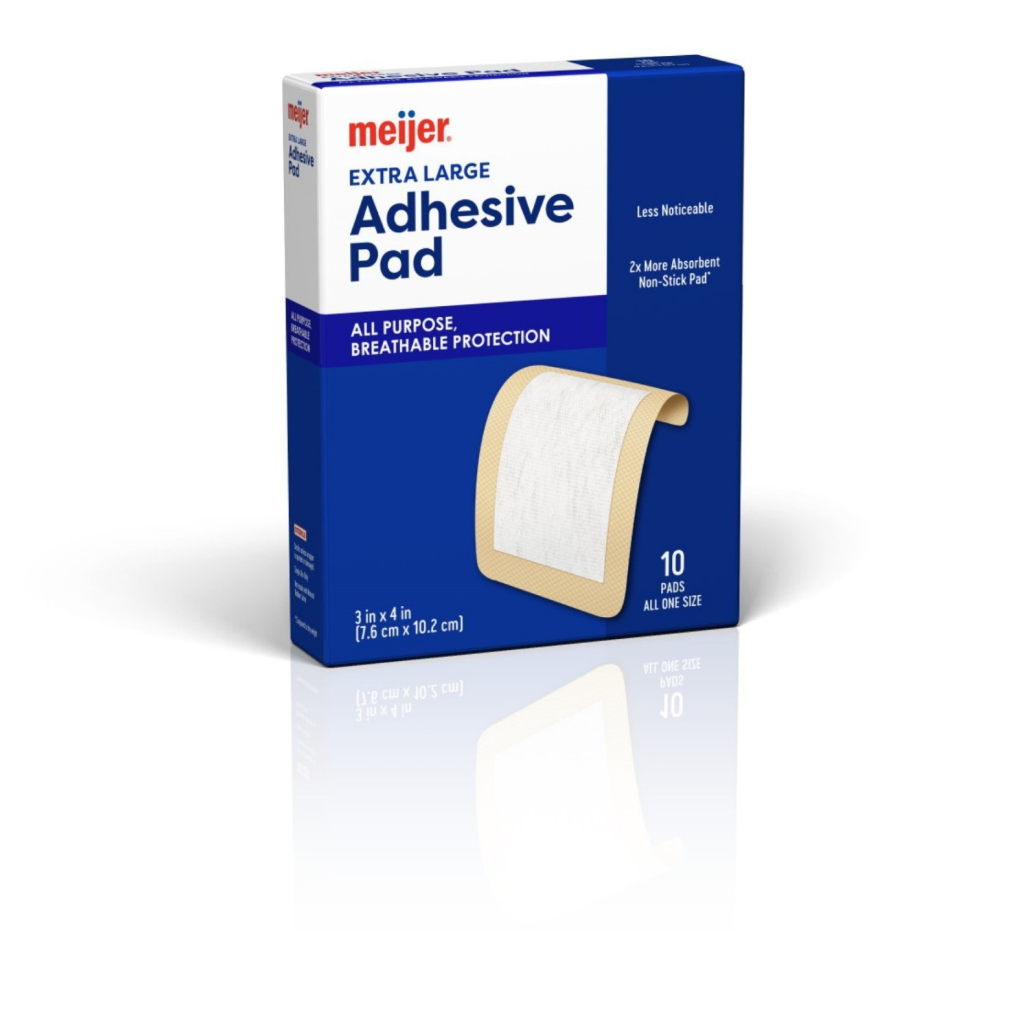 slide 3 of 4, Meijer Large Plastic Adhesive 3" Pad, 10 ct