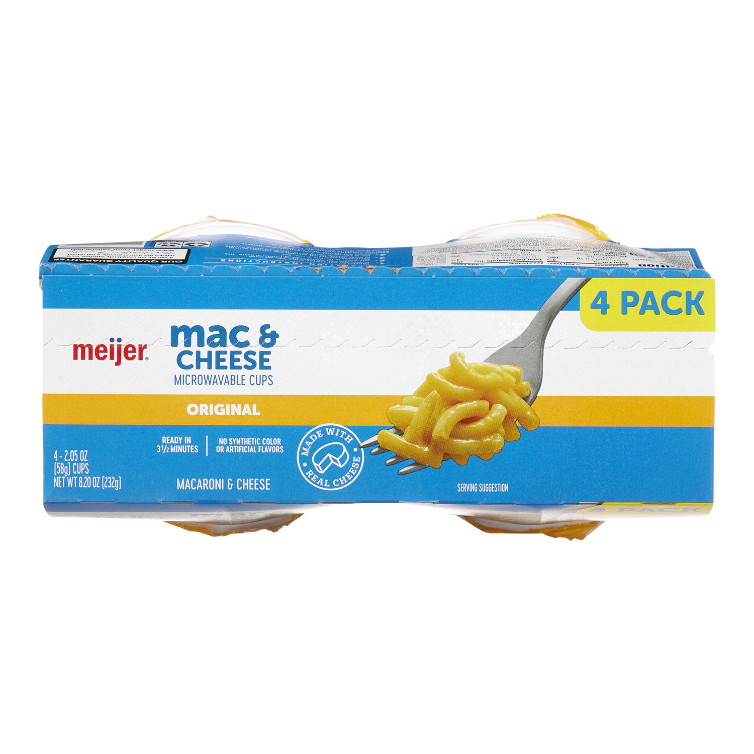slide 5 of 5, Meijer Original Macaroni and Cheese Microwavable Cups, 4 ct