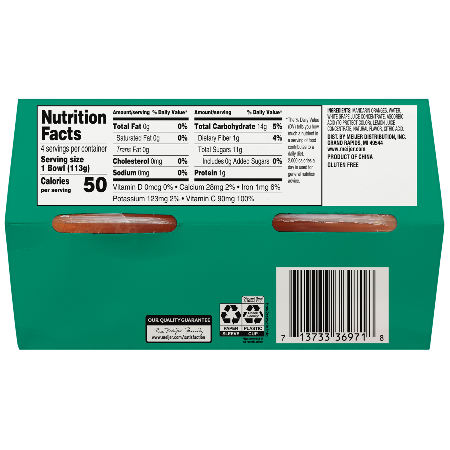 slide 2 of 2, Meijer Mandarin Oranges in 100% Fruit Juice, 4 ct