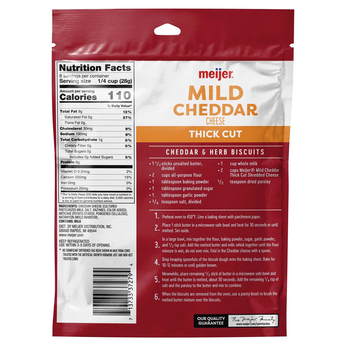 slide 2 of 2, Meijer Thick Cut Shredded Cheddar Cheese - 8 oz, 8 oz