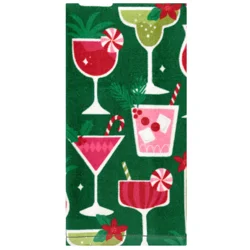 December Home Red Christmas Spirits Digital Print Velour Kitchen Towel, 16 In X 25 In