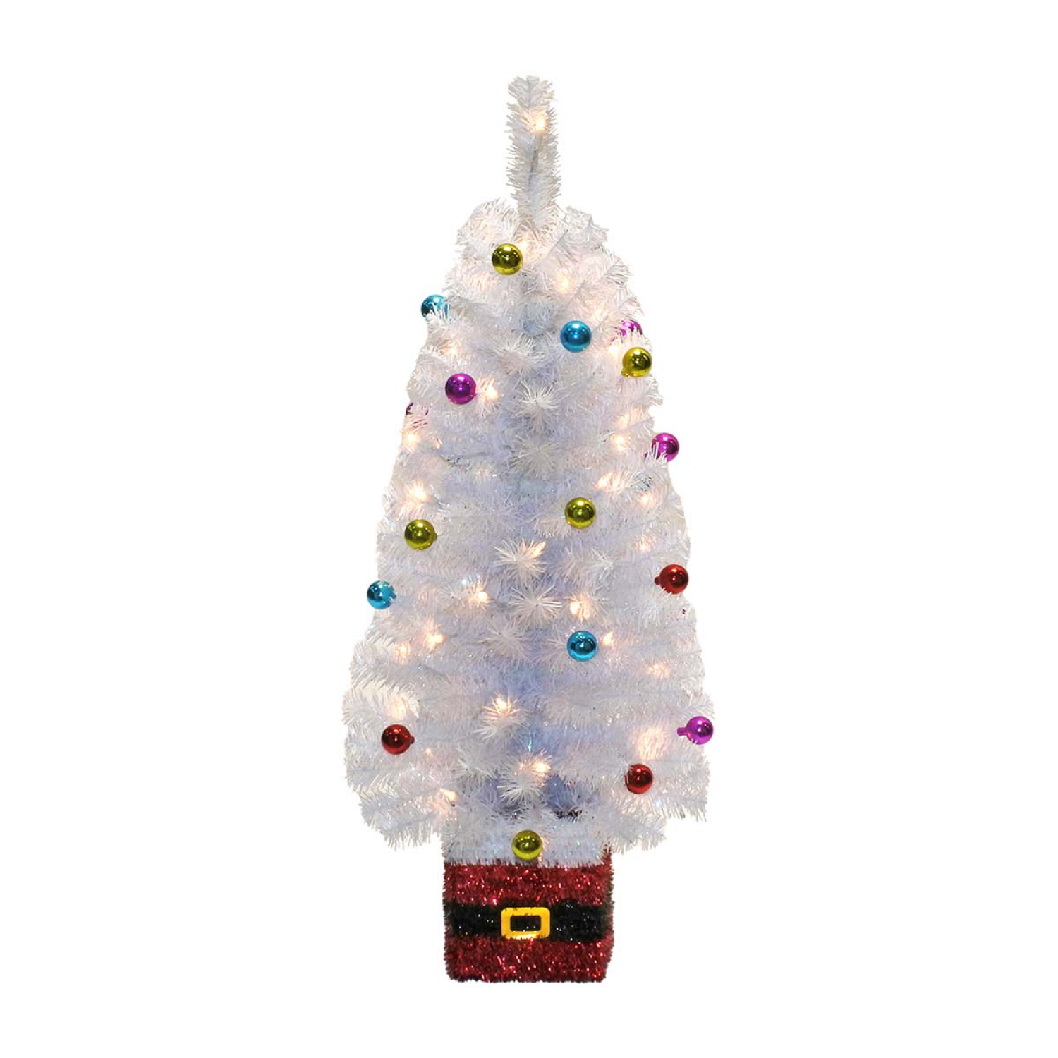 slide 1 of 1, December Home DH Tinsel Tree Opal Balls 3 FT, 3 ft