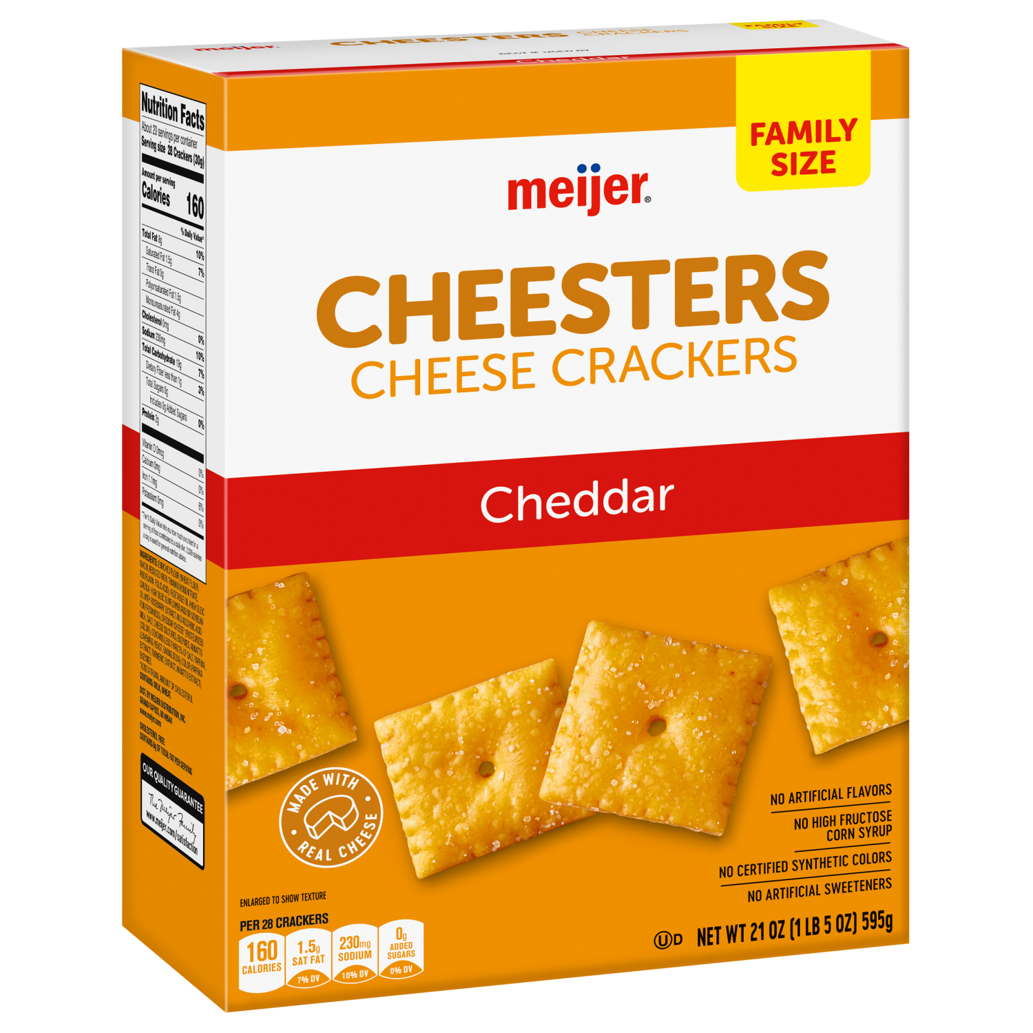 slide 6 of 8, MEIJER CHEESE CRACKERS ORIGINAL FAMILY SIZE 21 OZ, 21 oz
