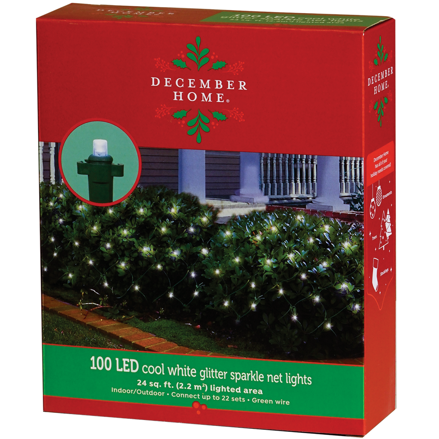 slide 2 of 2, December Home Glitter Sparklet LED New Lights, Cool White, 6ftx4 ft