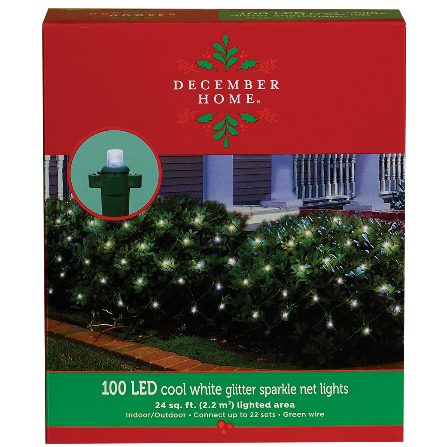 slide 1 of 2, December Home Glitter Sparklet LED New Lights, Cool White, 6ftx4 ft