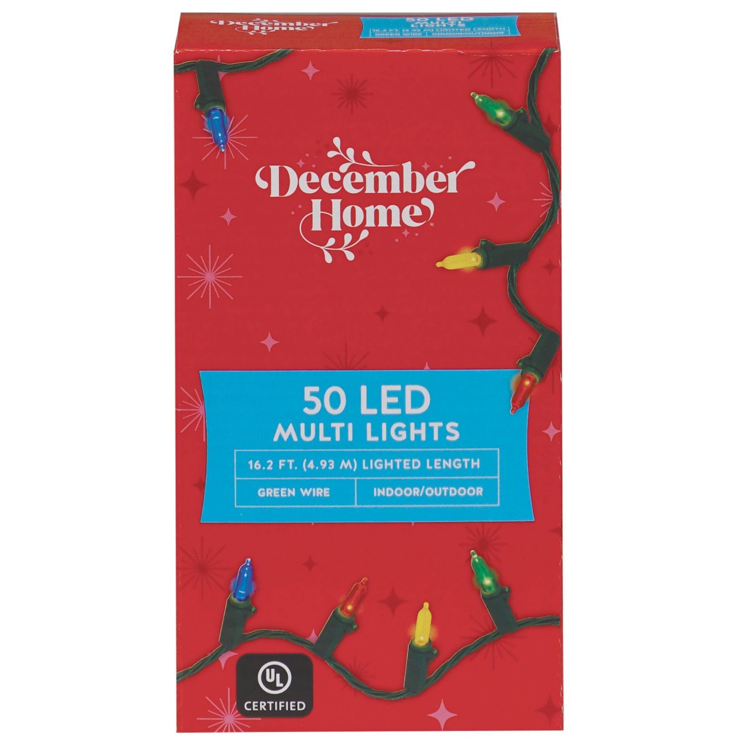 slide 2 of 6, December Home LED Mini Style Light Set, 50 Count, 4 Assorted, 50 ct