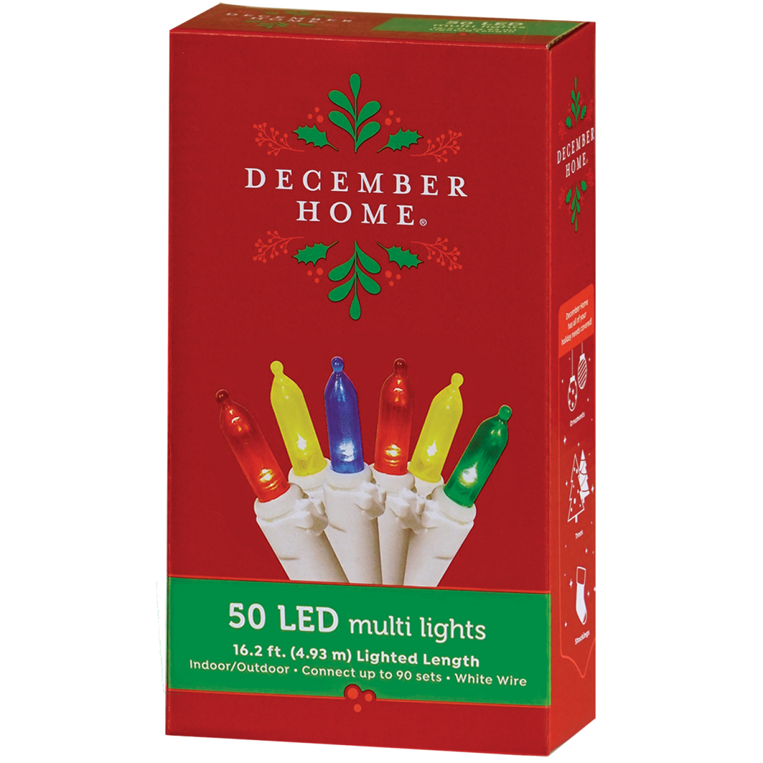 slide 3 of 6, December Home LED Mini Style Light Set, 50 Count, 4 Assorted, 50 ct