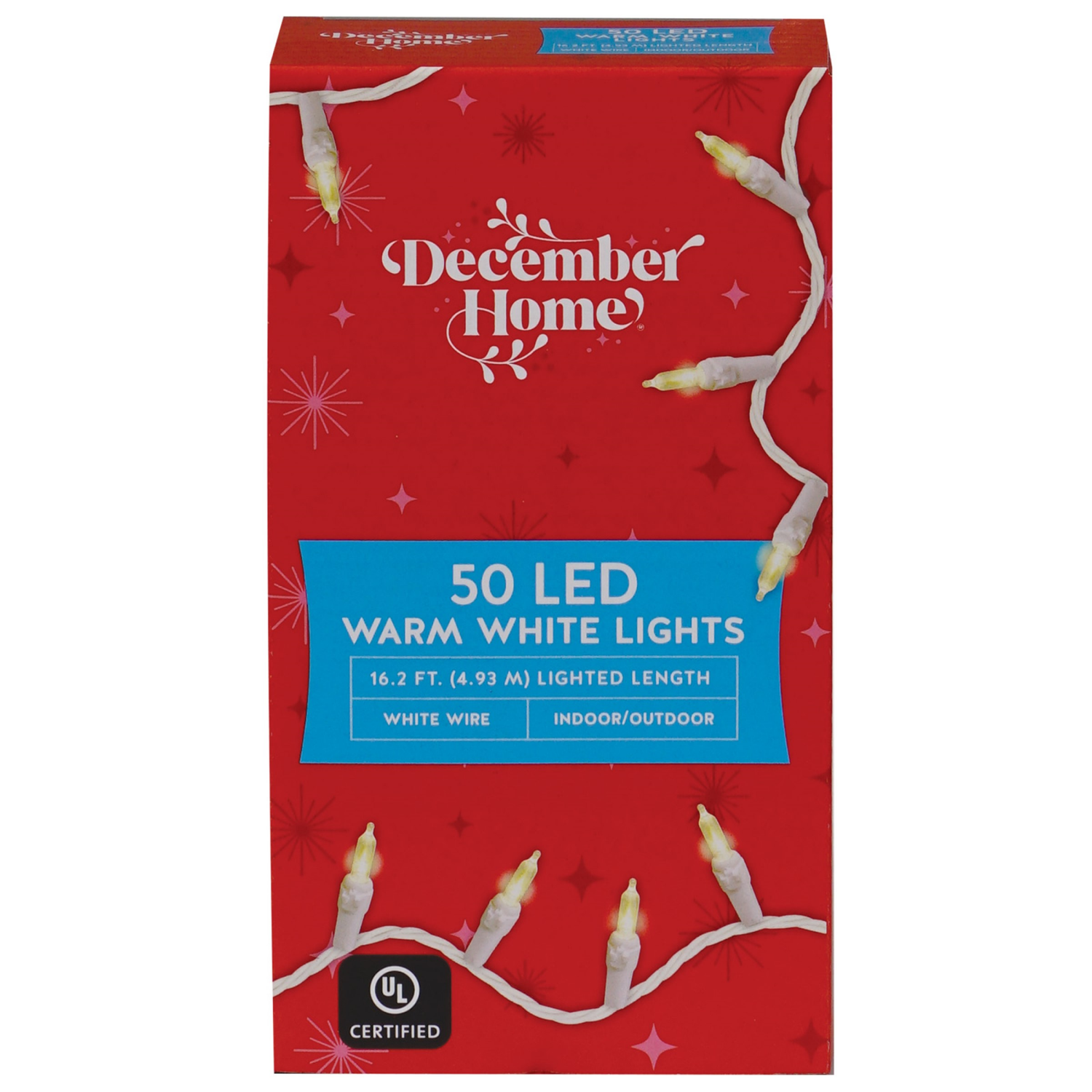 slide 4 of 6, December Home LED Mini Style Light Set, 50 Count, 4 Assorted, 50 ct