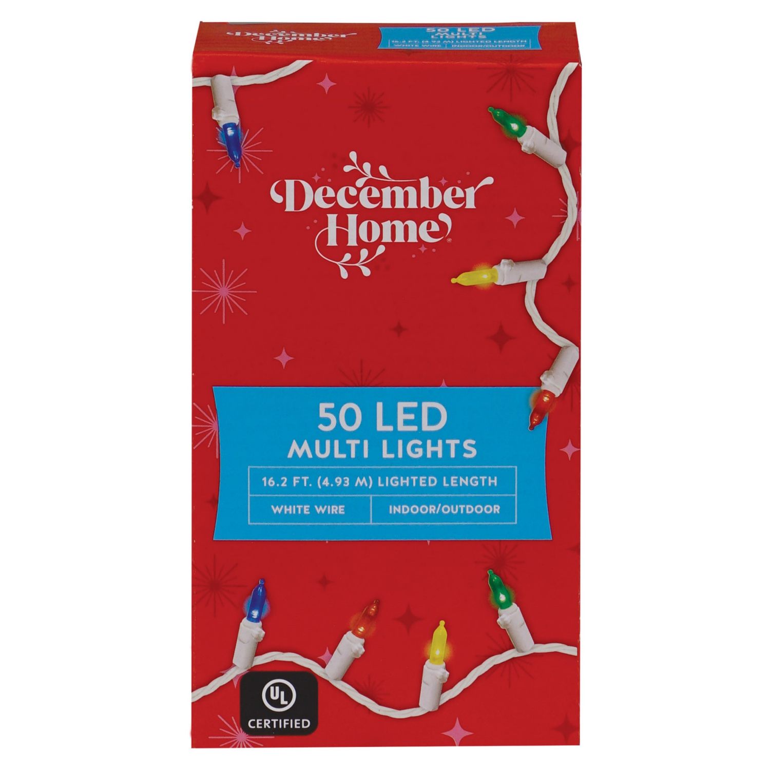 slide 5 of 6, December Home LED Mini Style Light Set, 50 Count, 4 Assorted, 50 ct