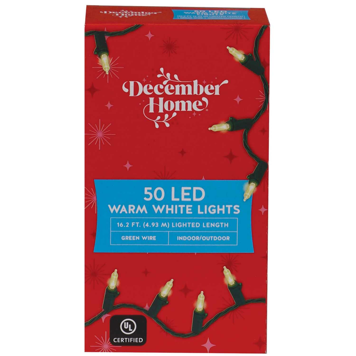 slide 6 of 6, December Home LED Mini Style Light Set, 50 Count, 4 Assorted, 50 ct