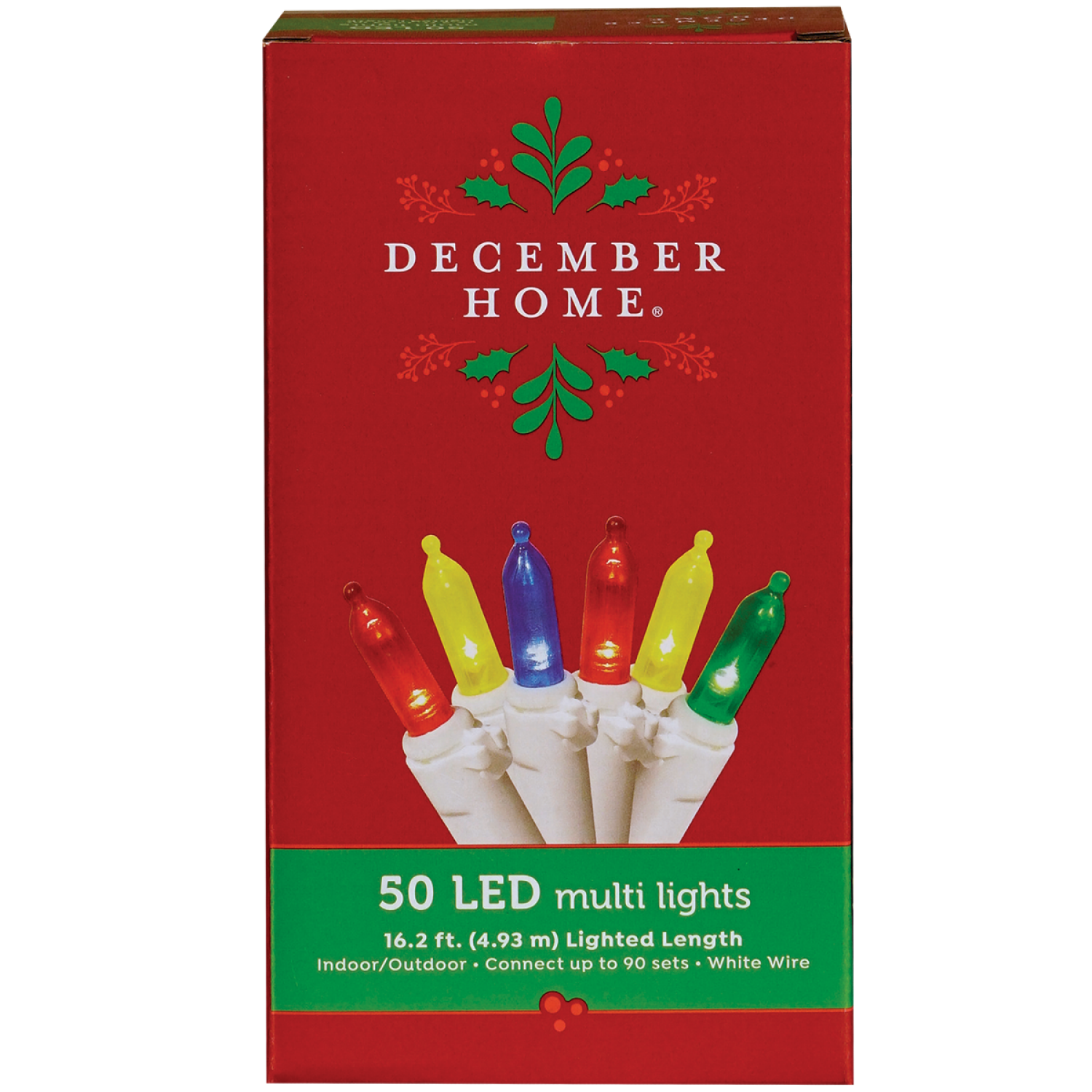 slide 1 of 6, December Home LED Mini Style Light Set, 50 Count, 4 Assorted, 50 ct