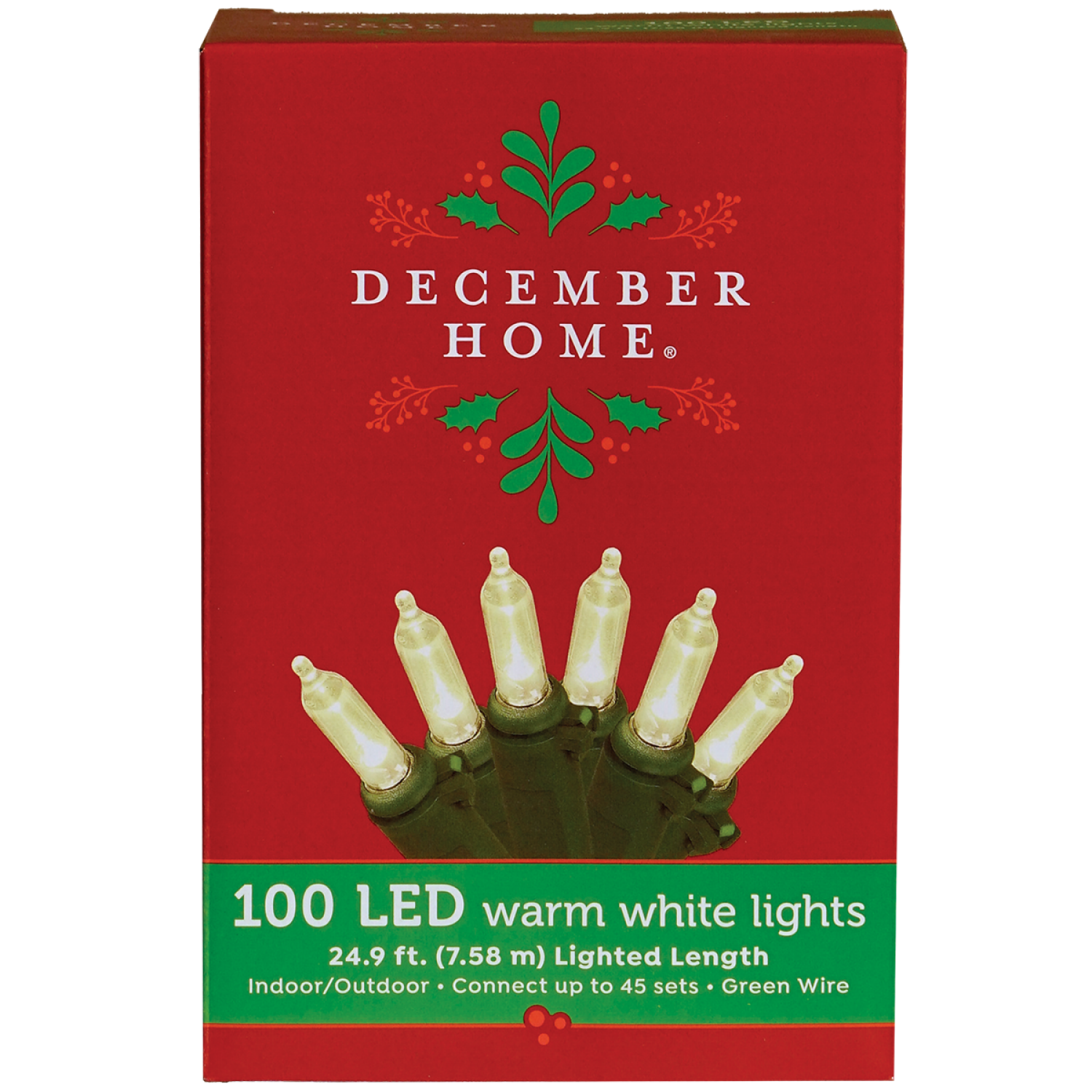 slide 1 of 2, December Home Mini Light, Warm White, 100 Count, 100 ct