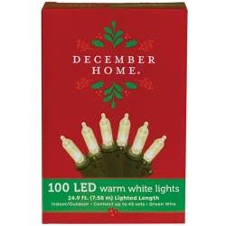 December Home Mini Light, Warm White, 100 Count