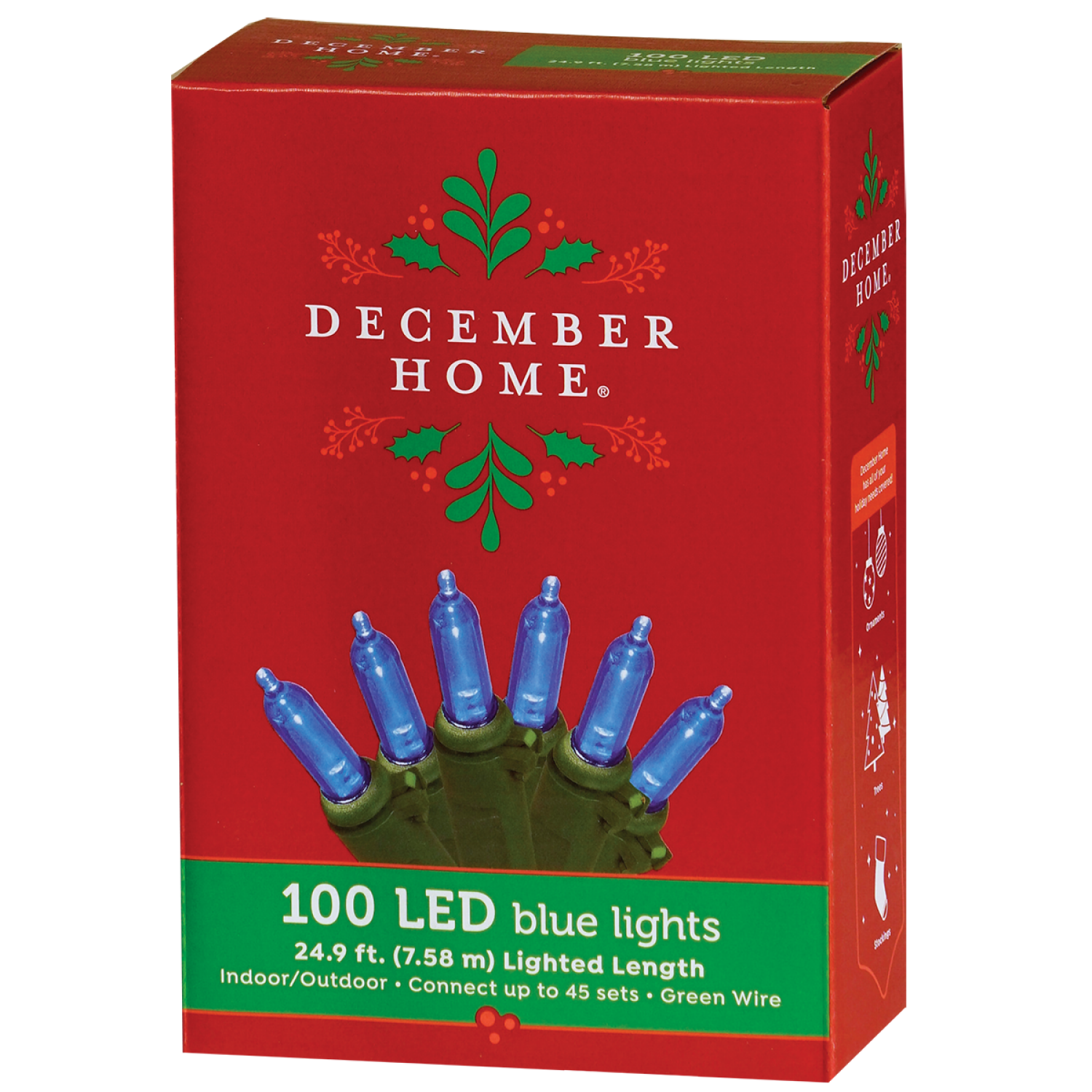 slide 2 of 2, December Home Mini Light, Blue, 100 Count, 100 ct
