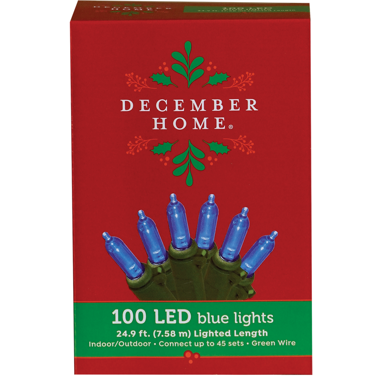 slide 1 of 2, December Home Mini Light, Blue, 100 Count, 100 ct
