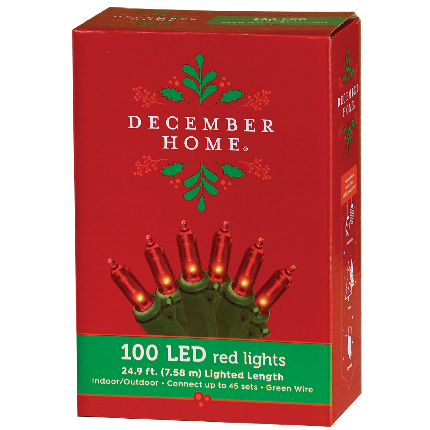 slide 2 of 2, December Home Mini Light, Red, 100 Count, 100 ct